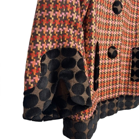 VTG Y2K Tweed Artsy Abstract Multi Pattern Colorful Blazer Anthro Britt Ryan 6 - Picture 4 of 13